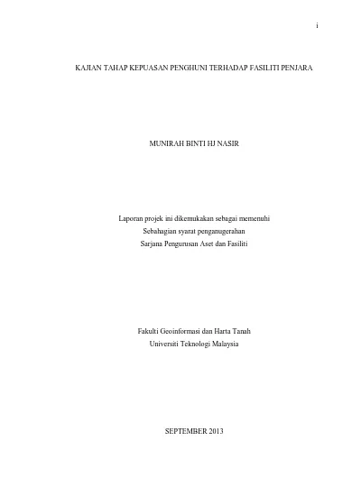 Top Pdf Kajian Tahap Kepuasan Penghuni Terhadap Fasiliti Penjara 123dok Com