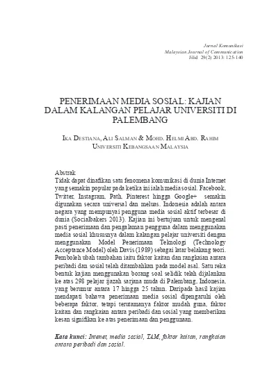 Media Berunsur Agresif Dan Kesannya Terhadap Tingkahlaku Pelajar