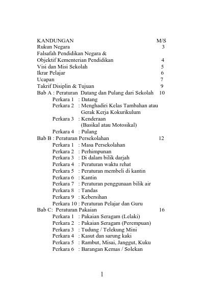 KANDUNGAN Rukun Negara 3 Falsafah Pendidikan Negara & Objektif ...