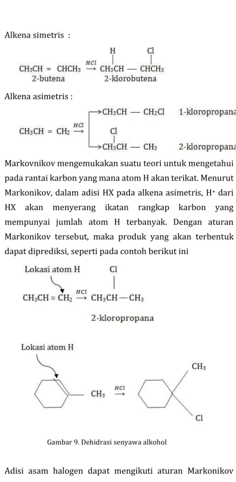 Apakah produk utama yang dihasilkan jika hcl ditambahkan pada senyawa propena