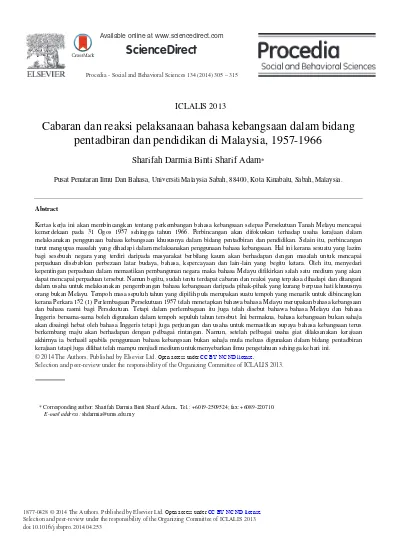 PERJUANGAN MEMARTABATKAN BAHASA KEBANGSAAN; 1957-1969.