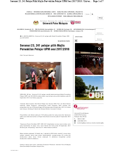 Seramai 23 241 Pelajar Pilih Majlis Perwakilan Pelajar Upm Sesi 2017 2018