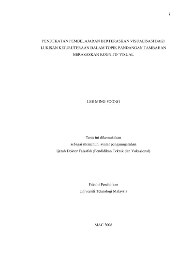 Top Pdf Pendekatan Pembelajaran Berteraskan Visualisasi Bagi Lukisan Kejuruteraan Dalam Topik Pandangan Tambahan Berasaskan Kognitif Visual 123dok Com
