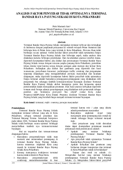 Top Pdf Analisis Faktor Penyebab Tidak Optimalnya Terminal Bandar Raya Payung Sekaki Di Kota Pekan Baru 123dok Com