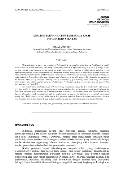 Top Pdf Analisis Taraf Hidup Petani Skala Kecil Di Sumatera Selatan 123dok Com