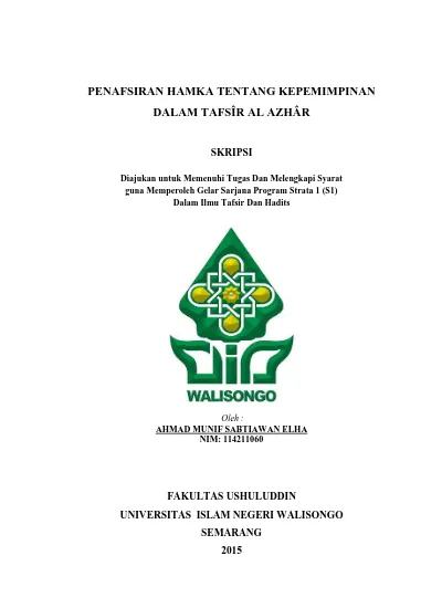 Top Pdf Penafsiran Hamka Tentang Kepemimpinan Dalam Tafsir Al Azhar 123dok Com