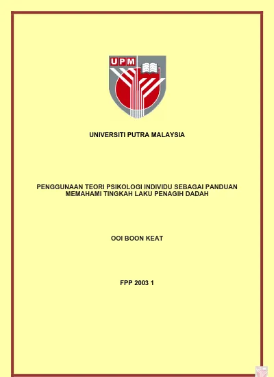 Top PDF Penggunaan Teori Psikologi Individu Sebagai Panduan 