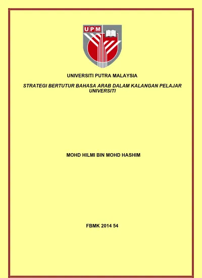 Bahasa Arab Untuk Tujuan Agama Analisis Keperluan Pelajar Sarjana Muda Bahasa Arab Dan Komunikasi Di Universiti Sains Islam Malaysia