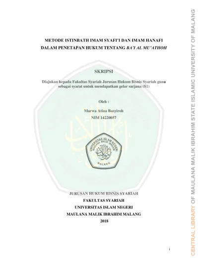 Top Pdf Metode Istinbath Imam Syafi I Dan Imam Hanafi Dalam Penetapan Hukum Tentang Ba I Al Mu Athoh 123dok Com