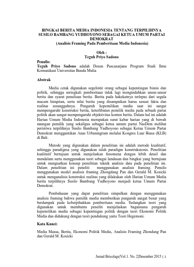 Top Pdf Bingkai Berita Media Indonesia Tentang Terpilihnya Susilo Bambang Yudhoyono Sebagai Ketua Umum Partai Demokrat Analisis Framing Pada Pemberitaan Media Indonesia 123dok Com