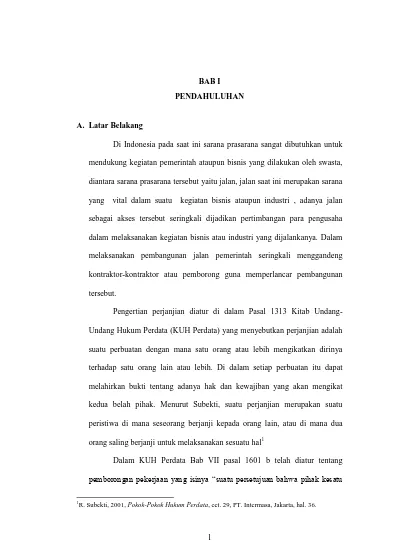 Pertanggungjawaban Pemerintah Atas Keterlambatan Penyelesaian Penyediaan Barang Dan Jasa Di Dalam Perjanjian Borongan Kerja Studi Pada Dinas Pekerjaan Umum Kota Sibolga