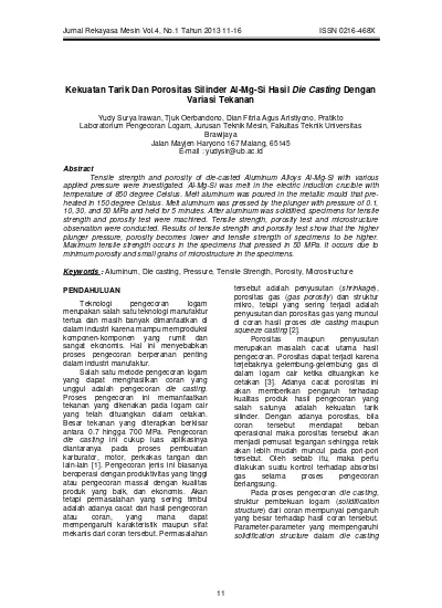 Top PDF Analisis Kekerasan Dan Cacat Porositas Terhadap Variasi ...