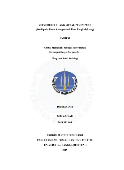 Top Pdf Reproduksi Ruang Sosial Perempuan Studi Pada Pusat Kebugaran Di Kota Pangkalpinang 123dok Com