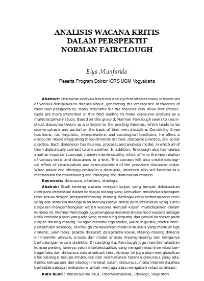 Top Pdf Analisis Wacana Kritis Dalam Perspektif Norman Fairclough 123dok Com