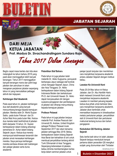 Buletin Jabatan Sejarah No 6 2017