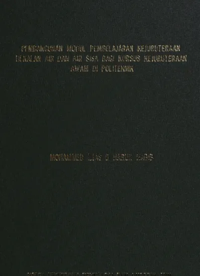 Pembangunan Modul Pembelajaran Mekanik Tanah Dka 2053 Bagi Pelajar Kursus Diploma Kejuruteraan Awam Di Kuittho