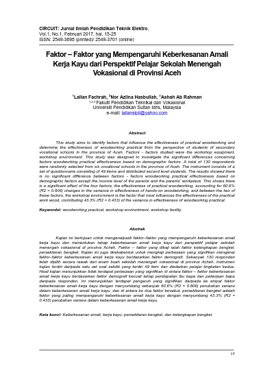 Keberkesanan Aktiviti Amali Kursus Agroteknologi Dari Persepsi Pelajar Di Sekolah Menengah Teknik Smt Di Malaysia