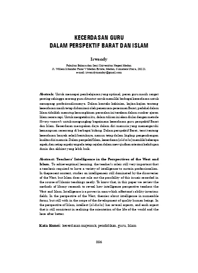 Top Pdf Kecerdasan Guru Dalam Perspektif Barat Dan Islam 123dok Com