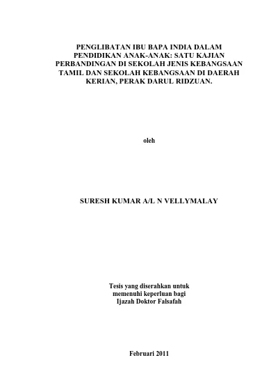 Penglibatan Ibu Bapa Dalam Aktiviti Pembelajaran Di Rumah Dan Hubungannya Dengan Pencapaian Akademik Murid Di Sekolah Agama Bantuan Kerajaan