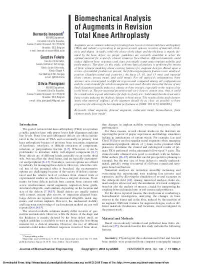 Biomechanical Analysis of Augments in Revision Total Knee Arthroplasty