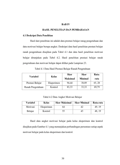 Bab Iv Hasil Penelitian Dan Pembahasan Pengetahuan Dan Motivasi Belajar Dapat Dilihat Pada Lampiran 23