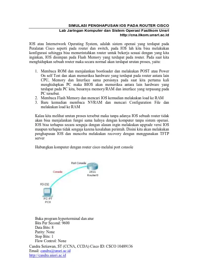 Hubungkan Komputer Dengan Router Cisco Melalui Port Console