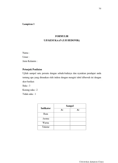 FORMULIR UJI KESUKAAN (UJI HEDONIK)