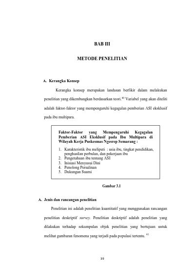 Faktor Faktor Yang Mempengearuhi Kegagalan Pemberian Asi Eksklusif Pada Ibu Multipara Di Wilayah Kerja Puskesmas Ngesrep Kota Semarang