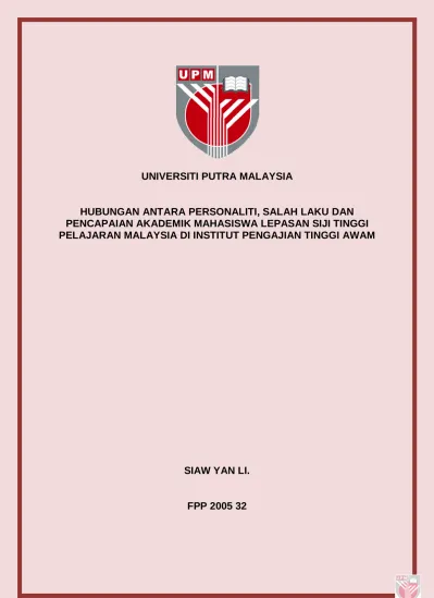 Hubungan Antara Motivasi Integratif Dengan Pencapaian Bahasa Melayu Dalam Kalangan Pelajar Sekolah Persendirian Cina