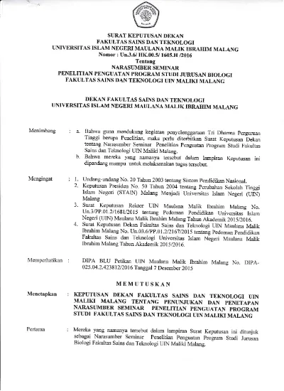 Sk Surat Keputusan Pembagian Tugas Pembina Ekstrakurikuler