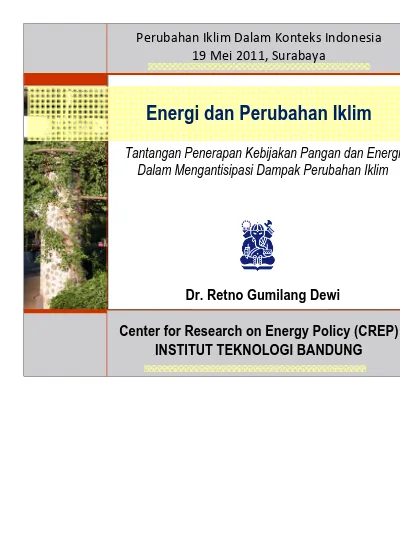 Energi Dan Perubahan Iklim