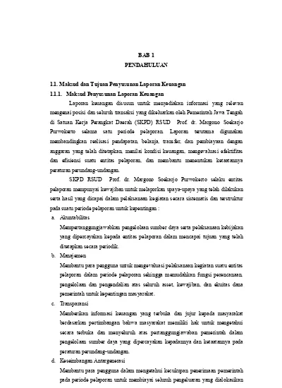 BAB 1 PENDAHULUAN 1.1. Maksud Dan Tujuan Penyusunan Laporan Keuangan ...