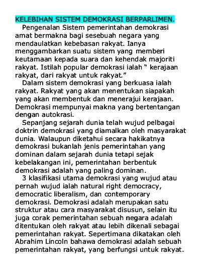 Kebaikan Sistem Demokrasi Di Malaysia