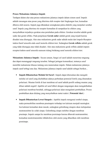 Proses Mekanisme Jalannya Impuls