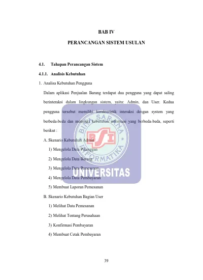 BAB IV PERANCANGAN SISTEM USULAN