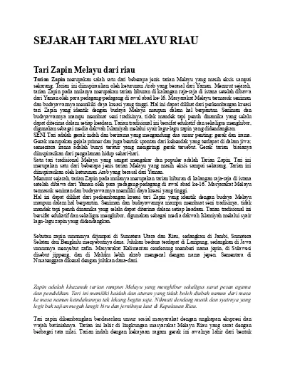 Tari zapin dan makyong merupakan tari tradisional yang berasal dari