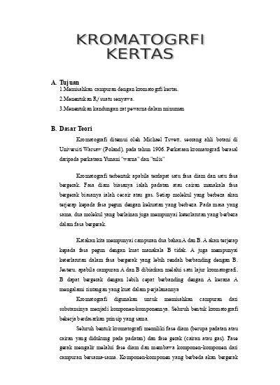 Laporan Kromatografi Kertas