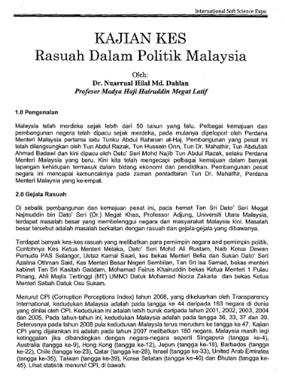 Statistik rasuah di malaysia