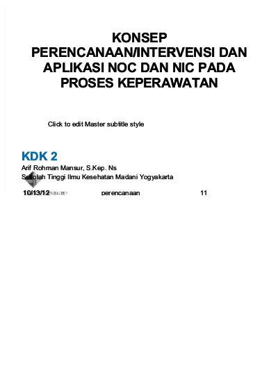 Top Pdf Konsep Perencanaan Intervensi Dan Aplikasi Noc Nic 123dok Com