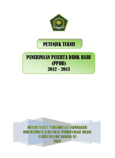 PETUNJUK TEKNIS PENERIMAAN PESERTA DIDIK BARU (PPDB)