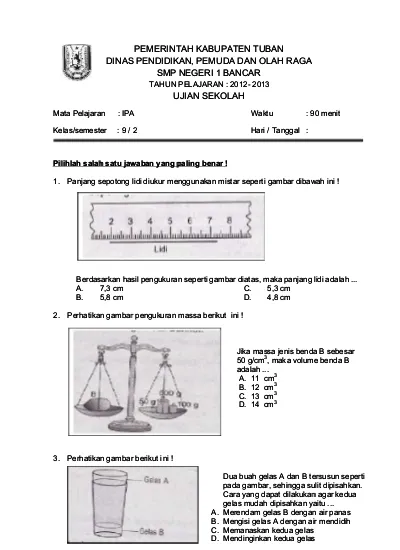 Soal Us Ipa Kelas 9 Dan Kunci Jawaban Pdf - Satu Trik