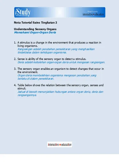 Nota Ringkas Sains Tingkatan 2