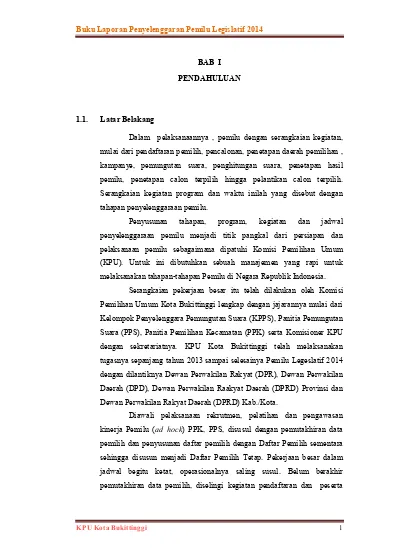 Pelaksanaan Kegiatan - TAHAPAN PENYELENGGARAAN PEMILU 3.1 Pendaftaran ...