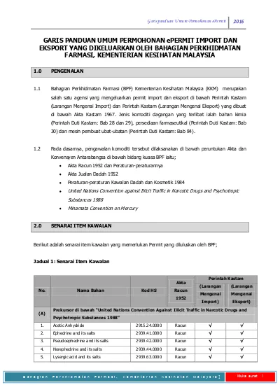 Garis Panduan Umum Permohonan Epermit Import Dan Eksport Yang Dikeluarkan Oleh Bahagian Perkhidmatan Farmasi Kementerian Kesihatan Malaysia