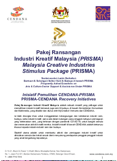 Pakej Ransangan Industri Kreatif Malaysia (PRISMA) Malaysia 