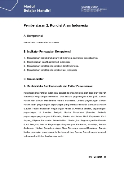 Pembelajaran 2 Kondisi Alam Indonesia