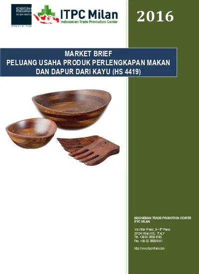 MARKET BRIEF PELUANG USAHA PRODUK PERLENGKAPAN MAKAN DAN DAPUR DARI ...