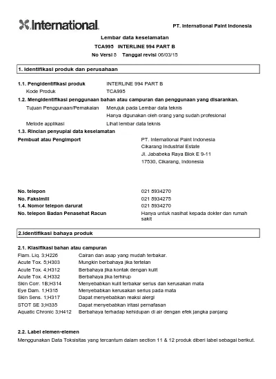 Lembar Data Keselamatan