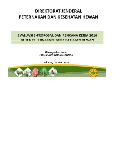 Rencana Strategis Revisi I Direktorat Jenderal Peternakan Kesehatan Hewan