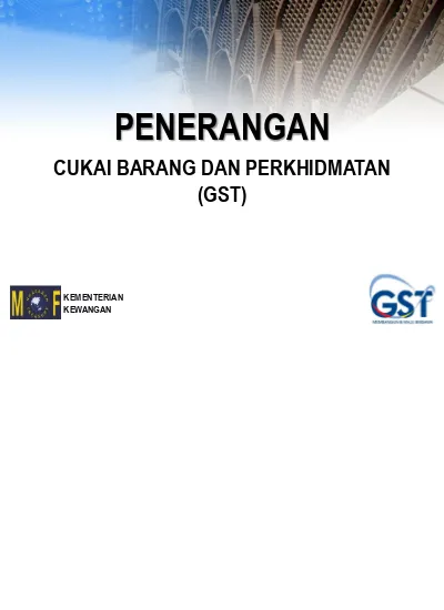 Penerangan Cukai Barang Dan Perkhidmatan Gst Kementerian Kewangan